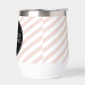 CUSTOM NAAM minimalistische streep zwart blush roz (Links)