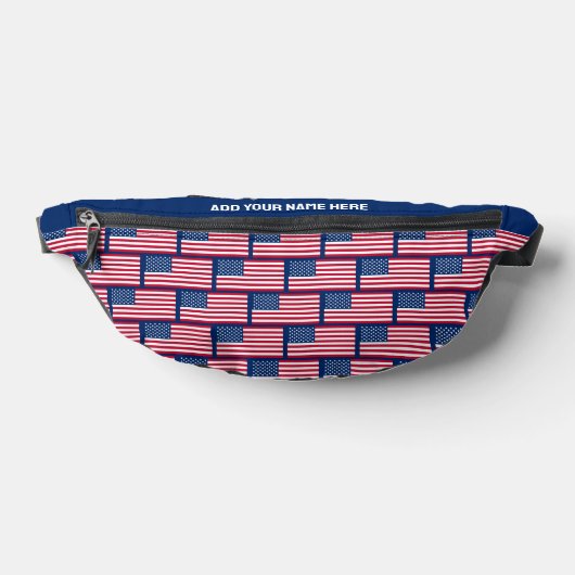 Custom Naam Patriottische VLAG VAN USA Fanny Pack Heuptasje (Liggend)