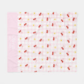 Custom Naam Roze Bogen en Kersen Girly Coquette Fleece Deken (Voorkant (Horizontaal))