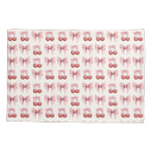 Custom Naam Roze Bogen en Kersen Girly Coquette Kussensloop (Achterkant-Links)