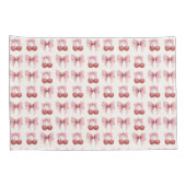 Custom Naam Roze Bogen en Kersen Girly Coquette Kussensloop (Achterkant-Rechts)