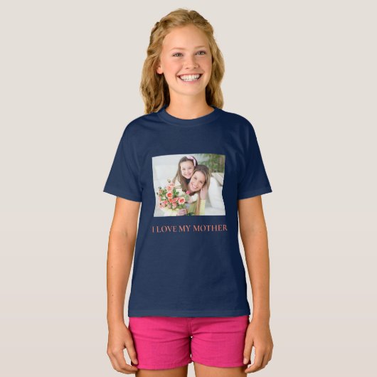 Custom Naam Tekst Foto Kinderen Basic T-shirt (Voorkant volledig)
