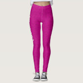 Custom Naam Tekst Sjabloon Vrouwen Modern Roze Leggings (Voorkant)