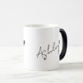 Custom Naam Tekst Tiny Black Heart Simple Ashley Magische Mok (Voorkant rechts)