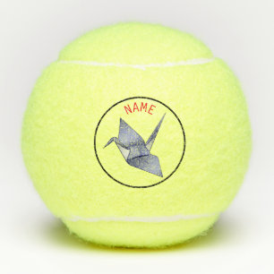 CUSTOM NAAM Tennisbal w / ORIGAMI CRANE Tennisballen
