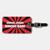 Custom Nacho Bag Grappig Retro Rood Bagagelabel (Voorkant horizontaal)