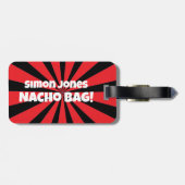 Custom Nacho Bag Grappig Retro Rood Bagagelabel (Achterkant horizontaal)