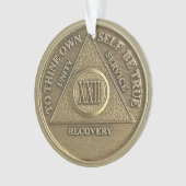Custom Name | 22 Year Sober Anniversary Medallion Ornament (voorkant)
