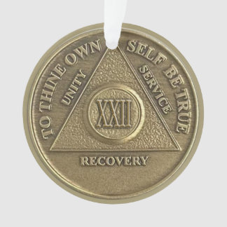 Custom Name | 22 Year Sober Anniversary Medallion Ornament