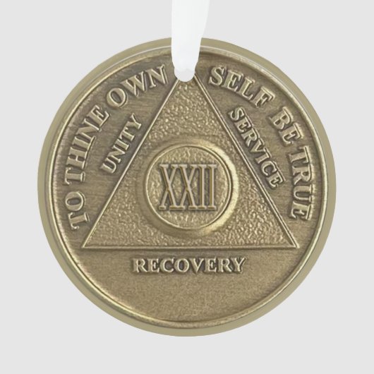 Custom Name | 22 Year Sober Anniversary Medallion Ornament (voorkant)