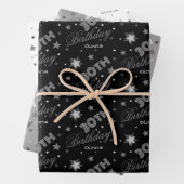 Custom Name 30th Birthday Typography Inpakpapier Vel (In situ)