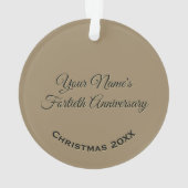 Custom Name | 40 Year Sober Anniversary Medallion Ornament (achterkant)