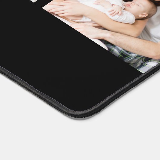 Custom Name 4 Photo Collage Personalized Black Bureaumat (Hoek)