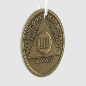 Custom Name | 53 Year Sober Anniversary Medallion Ornament (voorkant)