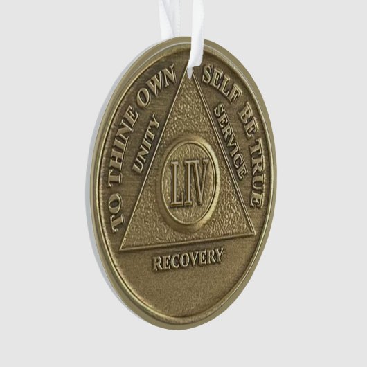 Custom Name | 54 Year Sober Anniversary Medallion Ornament (voorkant)