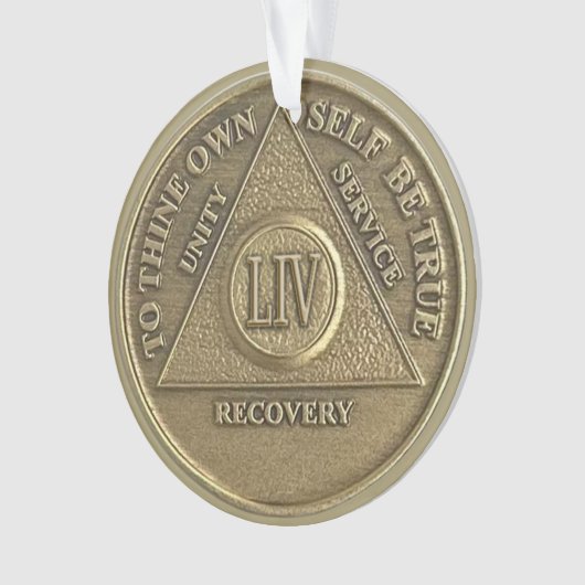 Custom Name | 54 Year Sober Anniversary Medallion Ornament (voorkant)