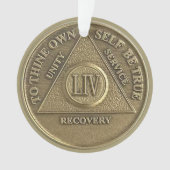 Custom Name | 54 Year Sober Anniversary Medallion Ornament (voorkant)