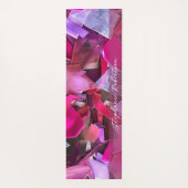 Custom Name Abstract 3D Effect Pink Red Ribbon  Yogamat (Achterkant)