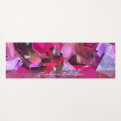 Custom Name Abstract 3D Effect Pink Red Ribbon  Yogamat (Voorkant (horizontaal))