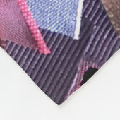 Custom Name Abstract Pink Purple Stripe Maximalist Fleece Deken (Hoek)