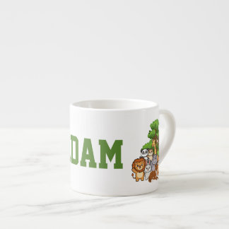 Custom Name Adam Safari Animals Espresso Mug Kop
