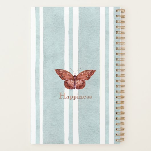 Custom name adorable french background botanical planner (Achterkant)