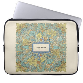Custom Name Aesthetic Zentangle Laptop Bag Laptop Sleeve