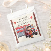 Custom Name & Age Cute 3D Firefighter Girl Bedankzakje (Geknipt)