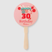 Custom Name & Age, Happy Birthday Handwaaier (Achterkant)