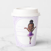 Custom Name & Age Sustainable Purple Ballerina Papieren Bekers (Achterkant)