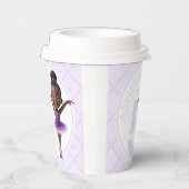 Custom Name & Age Sustainable Purple Ballerina Papieren Bekers (Rechts)