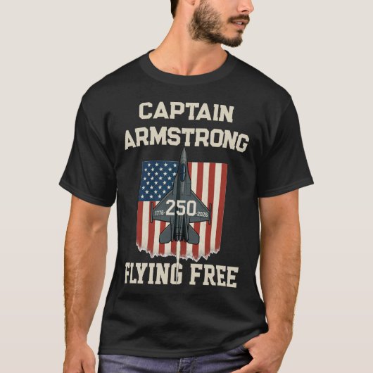Custom Name America 250 Jet Fighter T-shirt - VSAV (Voorkant)