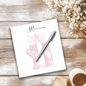 Custom Name and Initials Ballet Pointe Notepad Notitieblok