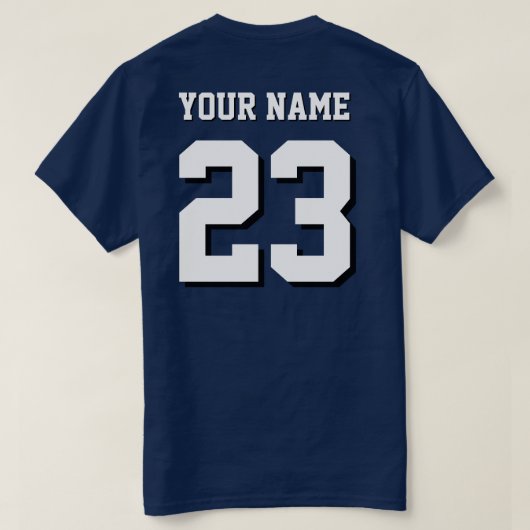 Custom Name and Number Jersey Sports T-shirt (Design achterkant)