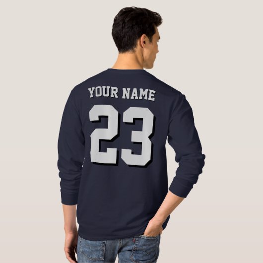 Custom Name and Number Jersey Sports T-shirt (Achterkant volledig)