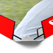 Custom Name and Photo Red Sports Poster (Hoek)