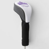 Custom Name and Pretty Purple Crown  Golfheadcover (Schuin)