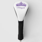 Custom Name and Pretty Purple Crown  Golfheadcover (Voorkant)