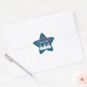 Custom name and text Merry Christmas snowmen Ster Sticker (Envelop)