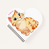 Custom name and wish for August with a cool cat Notitieboek (Voorkant)