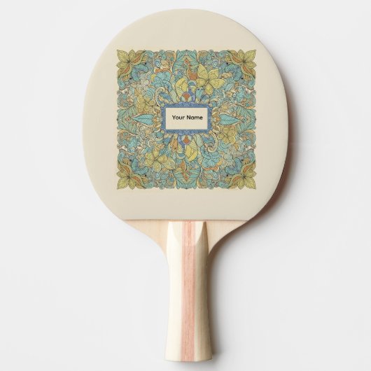 Custom Name Artistic Zentangle Ping Pong Paddle Tafeltennisbatje (Voorkant)