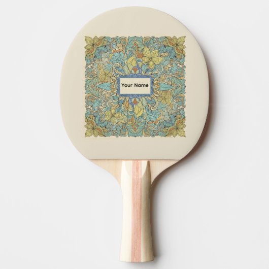 Custom Name Artistic Zentangle Ping Pong Paddle Tafeltennisbatje (Voorkant)