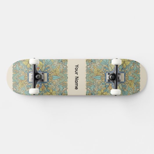 Custom Name Artistic Zentangle Skateboard (Horizontaal)