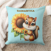 Custom Name Autumn Chipmunk Pillow Kussen (Deken)
