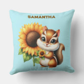 Custom Name Autumn Chipmunk Pillow Kussen (Achterkant)