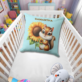  Custom Name Autumn Chipmunk Pillow  Kussen