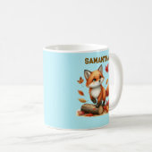 Custom Name Autumn Fox Cup Koffiemok (Voorkant rechts)