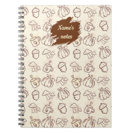 Custom Name Autumn Pattern Spiral Notebook Notitieboek