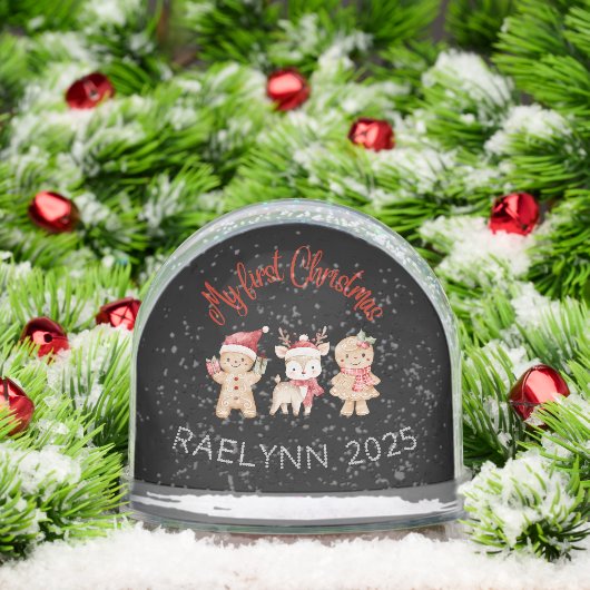 Custom Name Baby’s First Christmas Snow Globe  Sneeuwbol (Kerstmis)