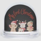 Custom Name Baby’s First Christmas Snow Globe  Sneeuwbol (Achterkant)